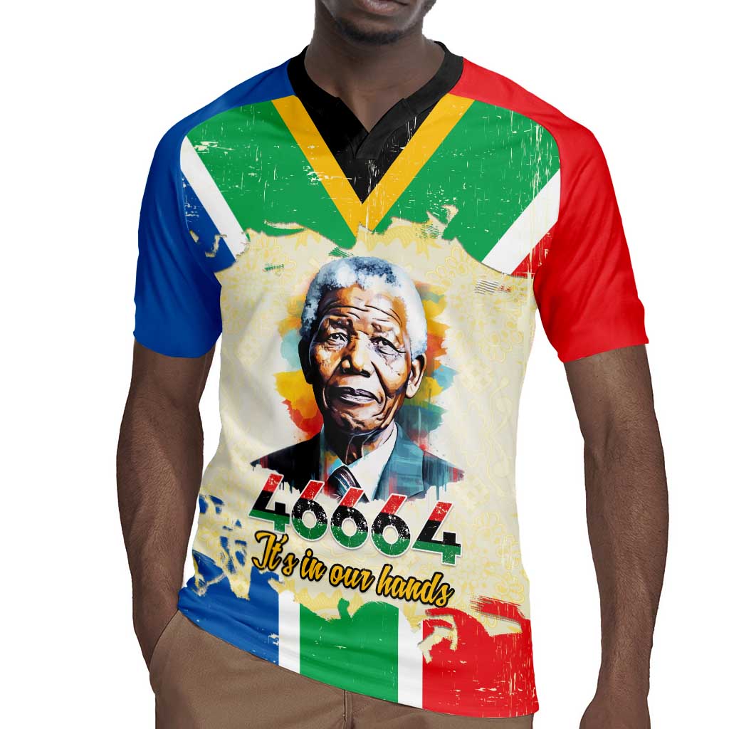 Nelson Mandela International Day 46664 Rugby Jersey Its In Our Hands - Batik Pattern - African Pride