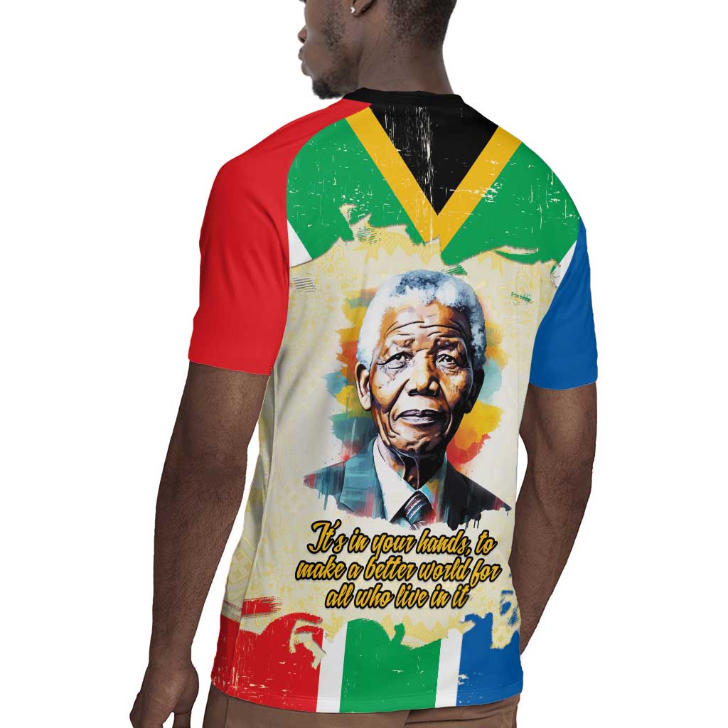 Nelson Mandela International Day 46664 Rugby Jersey Its In Our Hands - Batik Pattern - African Pride