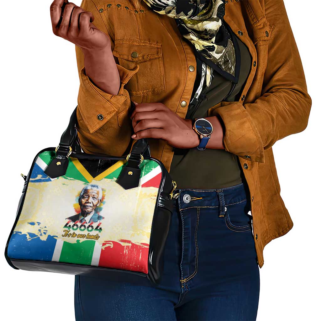 Nelson Mandela International Day 46664 Shoulder Handbag Its In Our Hands - Batik Pattern - African Pride