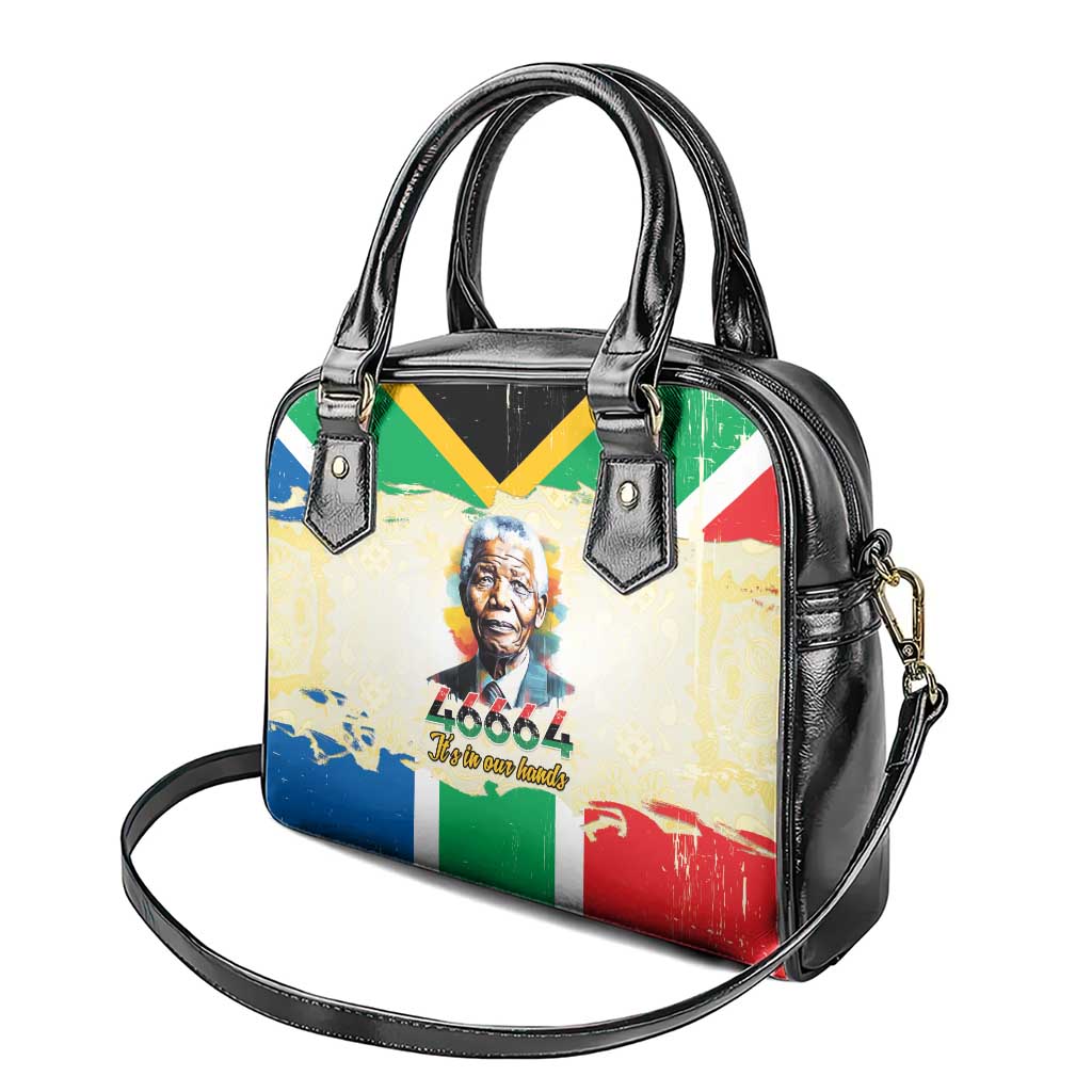 Nelson Mandela International Day 46664 Shoulder Handbag Its In Our Hands - Batik Pattern - African Pride