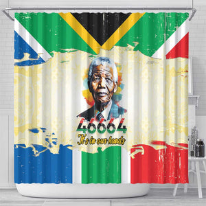 Nelson Mandela International Day 46664 Shower Curtain Its In Our Hands - Batik Pattern - African Pride