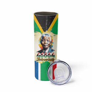 Nelson Mandela International Day 46664 Skinny Tumbler Its In Our Hands - Batik Pattern LT15