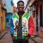 Nelson Mandela International Day 46664 Sleeve Zip Bomber Jacket Its In Our Hands - Batik Pattern - African Pride