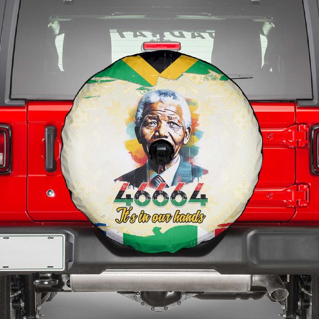Nelson Mandela International Day 46664 Spare Tire Cover Its In Our Hands - Batik Pattern - African Pride