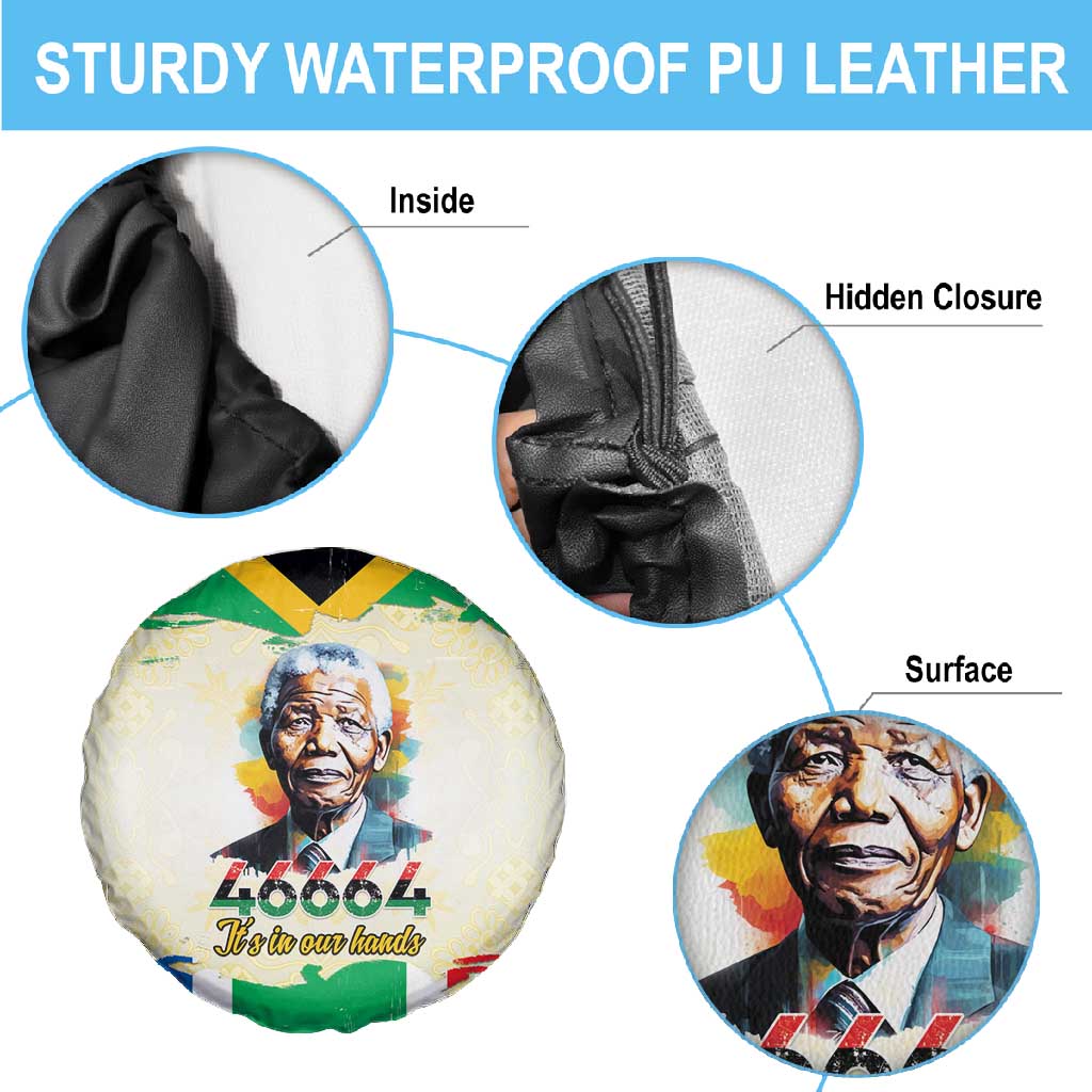 Nelson Mandela International Day 46664 Spare Tire Cover Its In Our Hands - Batik Pattern - African Pride
