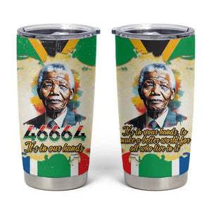 Nelson Mandela International Day 46664 Tumbler Cup Its In Our Hands - Batik Pattern LT15