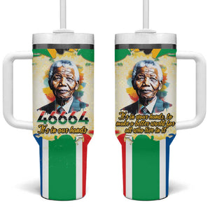 Nelson Mandela International Day 46664 Tumbler With Handle Its In Our Hands - Batik Pattern LT15