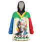 Nelson Mandela International Day 46664 Wearable Blanket Hoodie Its In Our Hands - Batik Pattern - African Pride