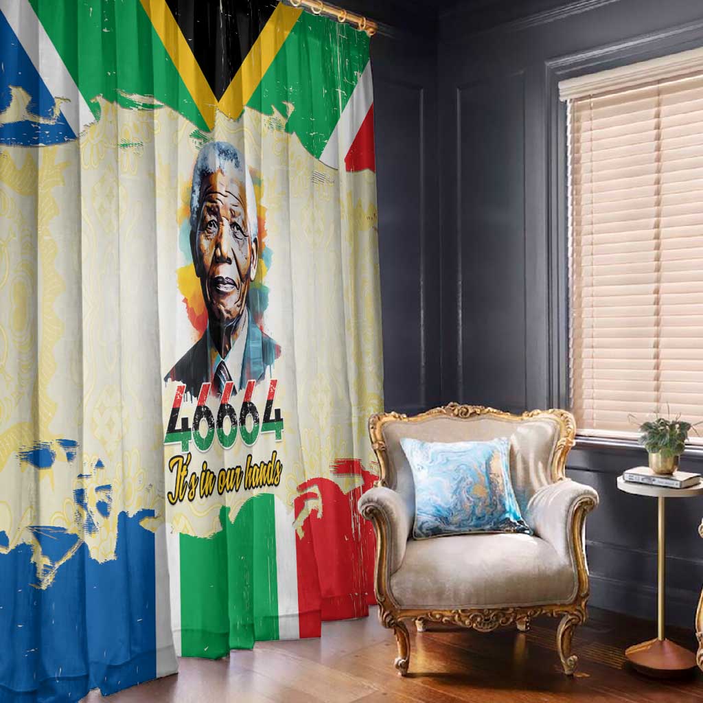 Nelson Mandela International Day 46664 Window Curtain Its In Our Hands - Batik Pattern - African Pride
