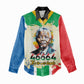 Nelson Mandela International Day 46664 Women Casual Shirt Its In Our Hands - Batik Pattern - African Pride