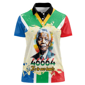 Nelson Mandela International Day 46664 Women Polo Shirt Its In Our Hands - Batik Pattern - African Pride