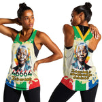 Nelson Mandela International Day 46664 Women Racerback Tank Its In Our Hands - Batik Pattern - African Pride
