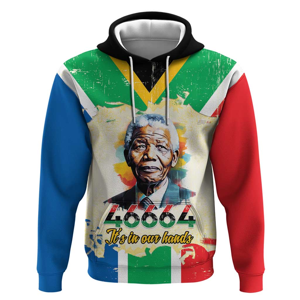 Nelson Mandela International Day 46664 Zip Hoodie Its In Our Hands - Batik Pattern - African Pride
