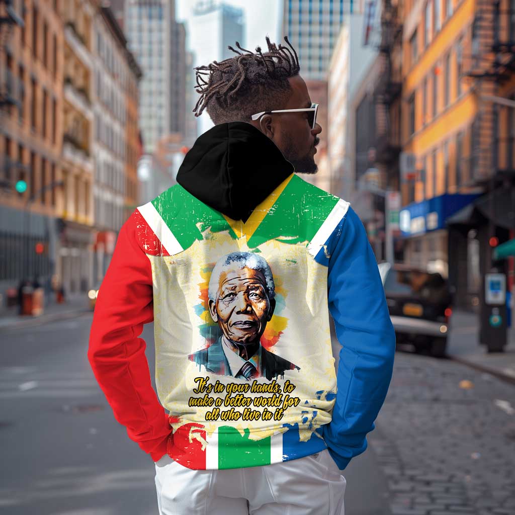 Nelson Mandela International Day 46664 Zip Hoodie Its In Our Hands - Batik Pattern - African Pride