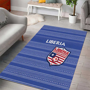 Liberia Football Area Rug African Tribal Pattern - Blue Jersey - African Pride
