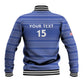 Custom Liberia Football Baseball Jacket African Tribal Pattern - Blue Jersey - African Pride