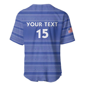 Custom Liberia Football Baseball Jersey African Tribal Pattern - Blue Jersey - African Pride