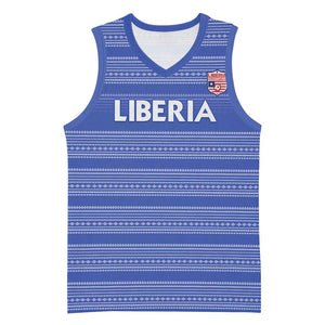 Custom Liberia Football Basketball Jersey African Tribal Pattern - Blue Jersey - African Pride