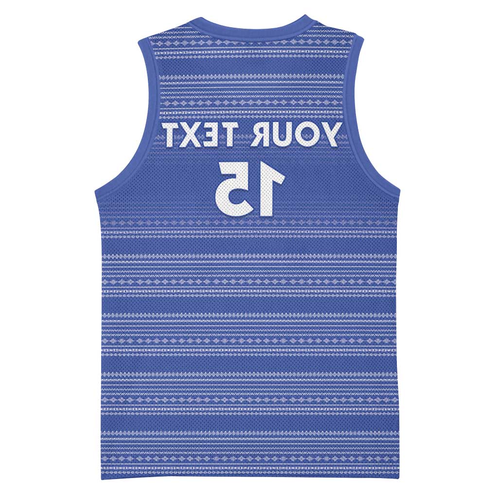 Custom Liberia Football Basketball Jersey African Tribal Pattern - Blue Jersey - African Pride