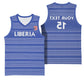 Custom Liberia Football Basketball Jersey African Tribal Pattern - Blue Jersey - African Pride