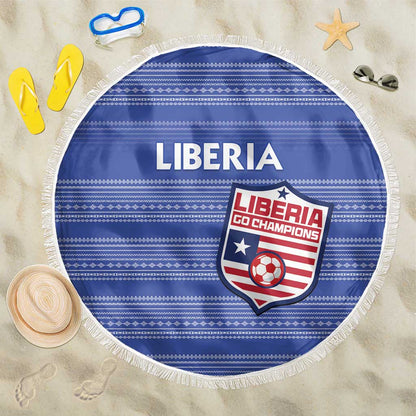 Liberia Football Beach Blanket African Tribal Pattern - Blue Jersey - African Pride