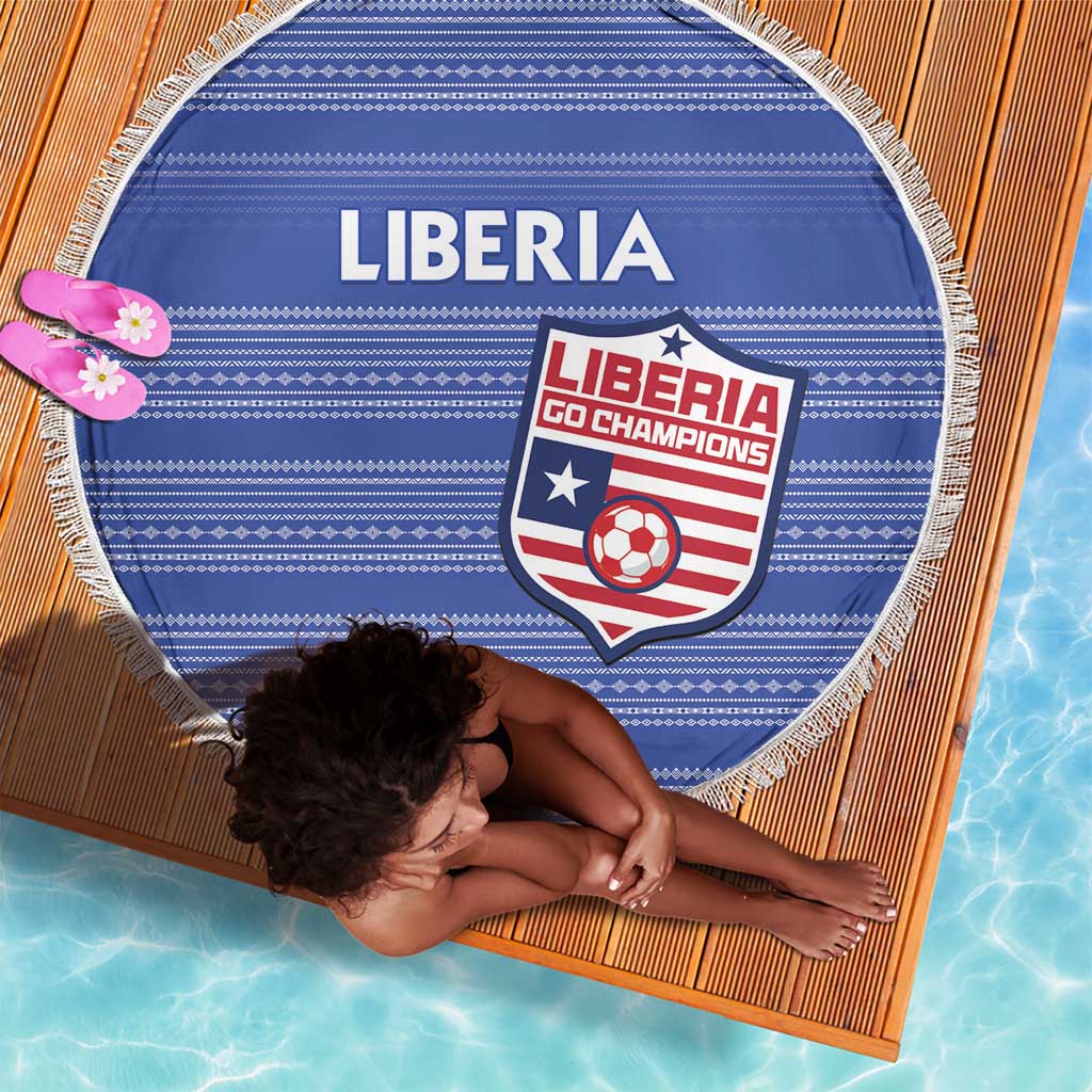 Liberia Football Beach Blanket African Tribal Pattern - Blue Jersey - African Pride