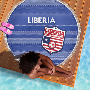 Liberia Football Beach Blanket African Tribal Pattern - Blue Jersey - African Pride