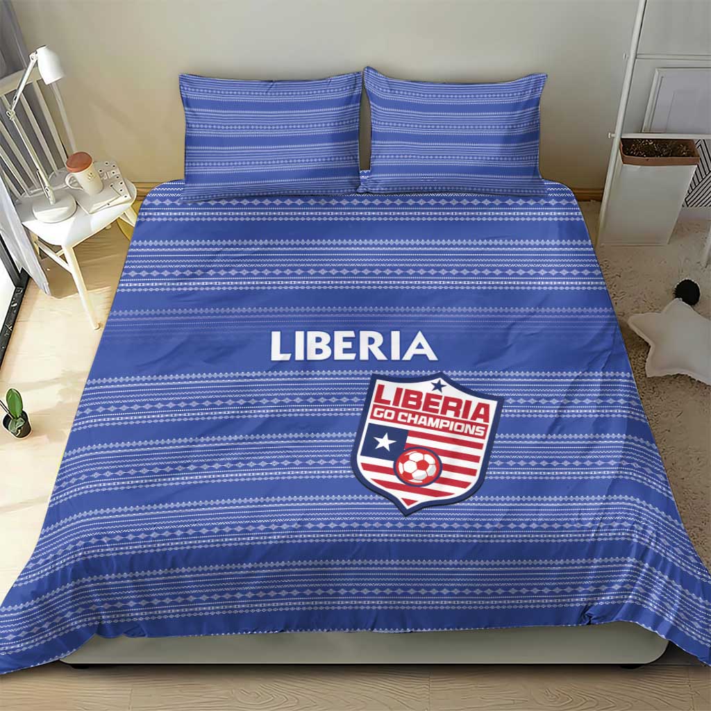 Liberia Football Bedding Set African Tribal Pattern - Blue Jersey - African Pride