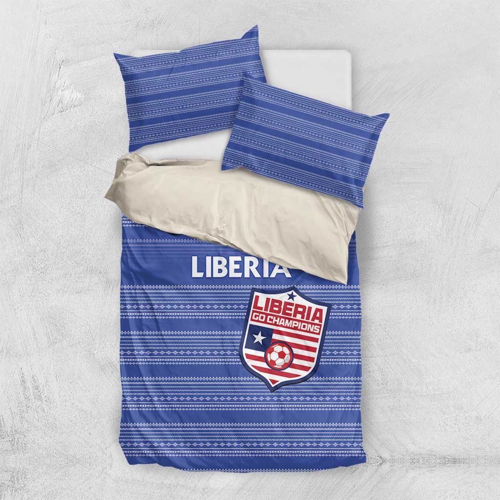 Liberia Football Bedding Set African Tribal Pattern - Blue Jersey - African Pride
