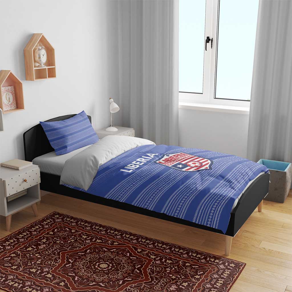 Liberia Football Bedding Set African Tribal Pattern - Blue Jersey - African Pride