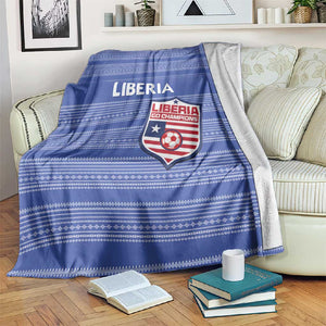 Liberia Football Blanket African Tribal Pattern - Blue Jersey - African Pride