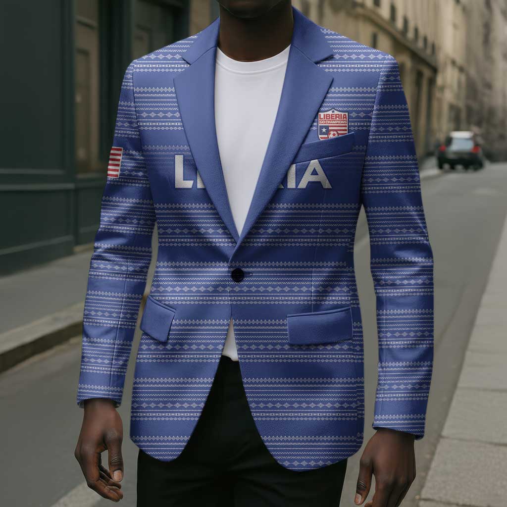 Custom Liberia Football Blazer Women Blue Jersey