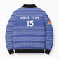 Custom Liberia Football Bomber Puffer Jacket Women Blue Jersey