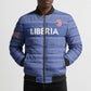 Custom Liberia Football Bomber Puffer Jacket Women Blue Jersey