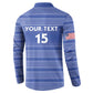 Custom Liberia Football Button Sweatshirt Women Blue Jersey
