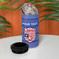 Custom Liberia Football 4 in 1 Can Cooler Tumbler African Tribal Pattern - Blue Jersey - African Pride