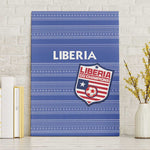Liberia Football Canvas Wall Art African Tribal Pattern - Blue Jersey - African Pride