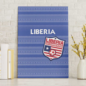 Liberia Football Canvas Wall Art African Tribal Pattern - Blue Jersey - African Pride
