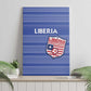 Liberia Football Canvas Wall Art African Tribal Pattern - Blue Jersey - African Pride
