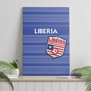 Liberia Football Canvas Wall Art African Tribal Pattern - Blue Jersey - African Pride