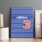 Liberia Football Canvas Wall Art African Tribal Pattern - Blue Jersey - African Pride
