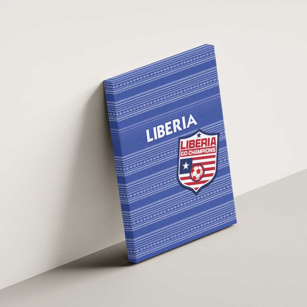 Liberia Football Canvas Wall Art African Tribal Pattern - Blue Jersey - African Pride