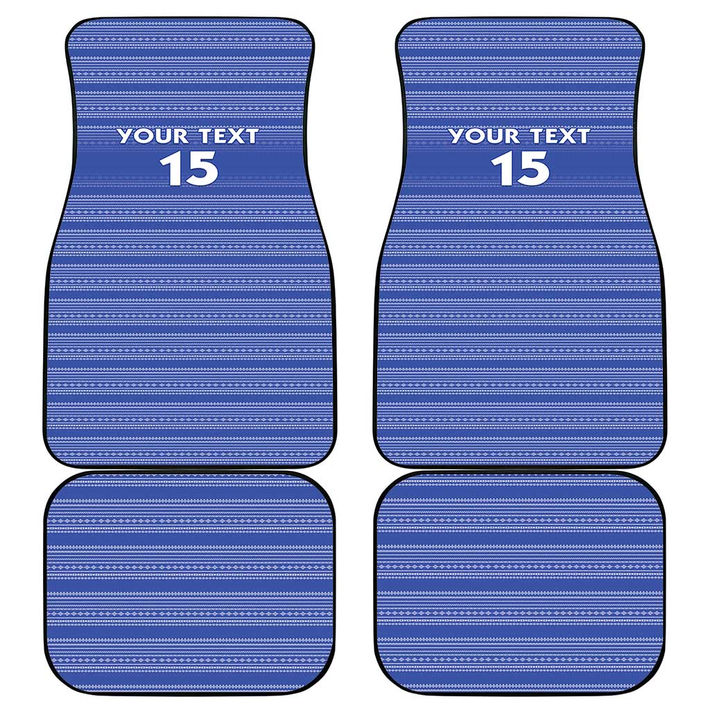 Liberia Football Car Mats African Tribal Pattern - Blue Jersey - African Pride