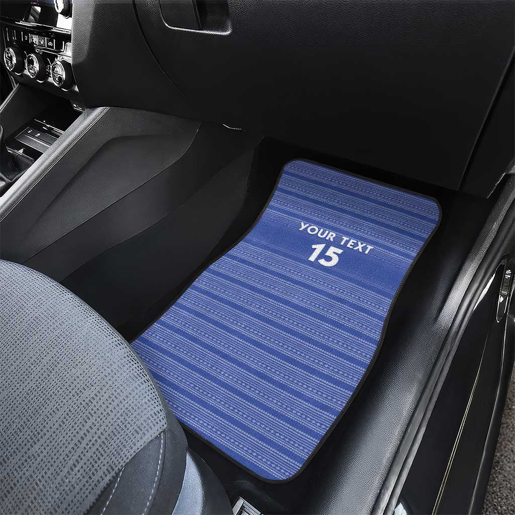Liberia Football Car Mats African Tribal Pattern - Blue Jersey - African Pride