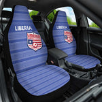 Liberia Football Car Seat Cover African Tribal Pattern - Blue Jersey - African Pride