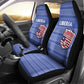 Liberia Football Car Seat Cover African Tribal Pattern - Blue Jersey - African Pride