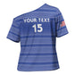 Custom Liberia Football Cross Shoulder Shirt Women Blue Jersey