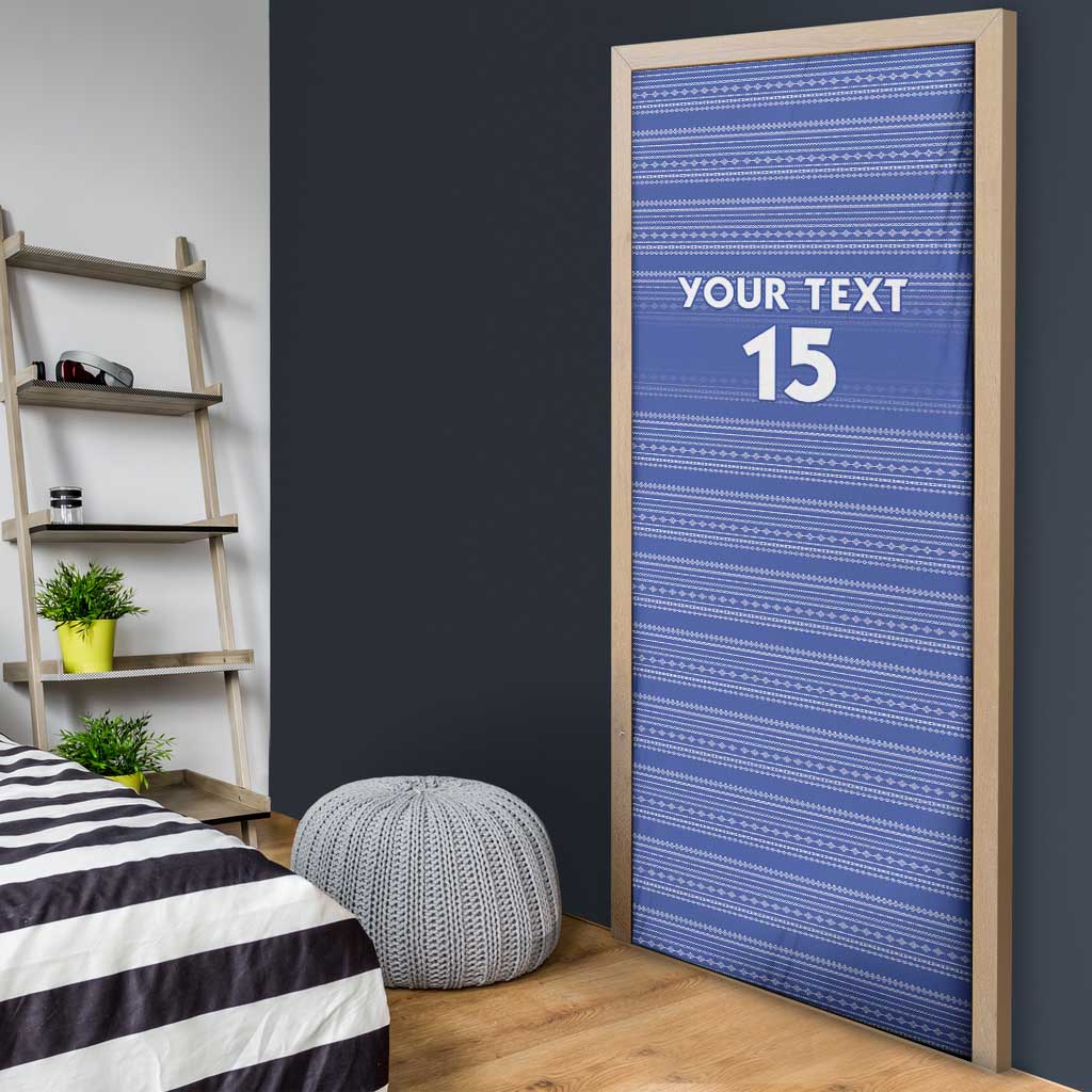 Custom Liberia Football Door Cover Women Blue Jersey