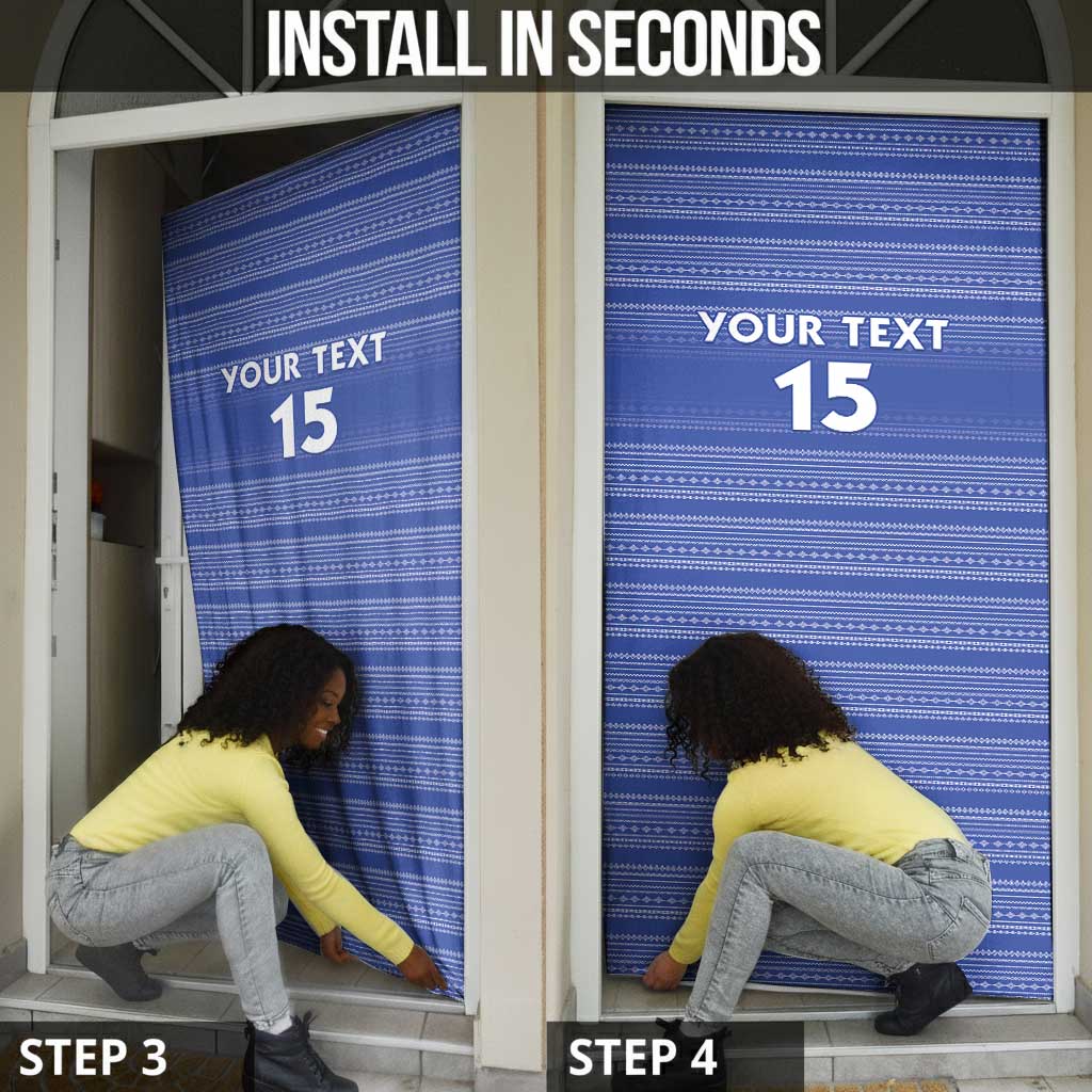 Custom Liberia Football Door Cover Women Blue Jersey