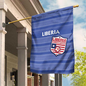 Liberia Football Garden Flag African Tribal Pattern - Blue Jersey - African Pride